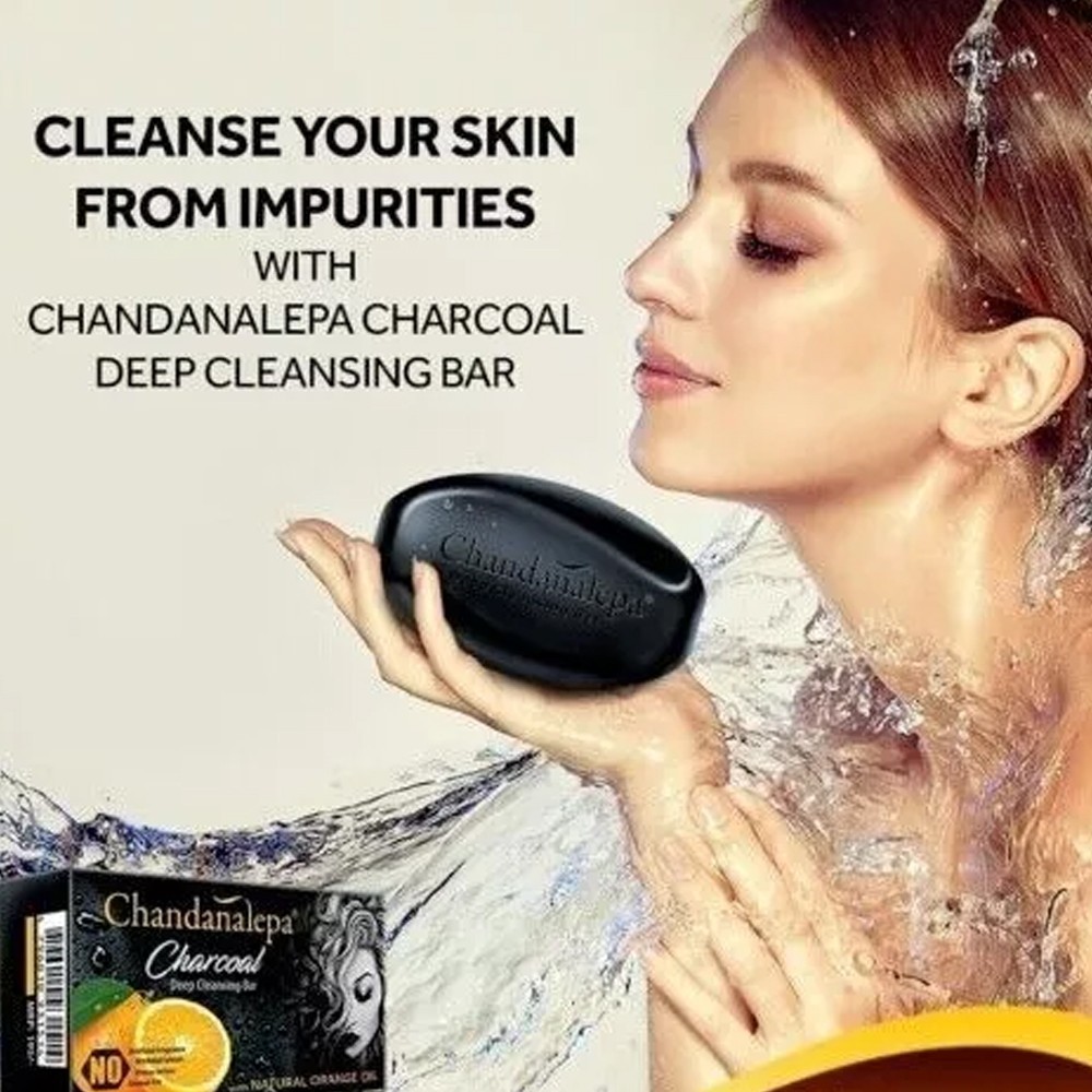 Charcoal Ayurveda Herbal Soap Chandanalepa Beauty Body Soap Free Shipping 100g