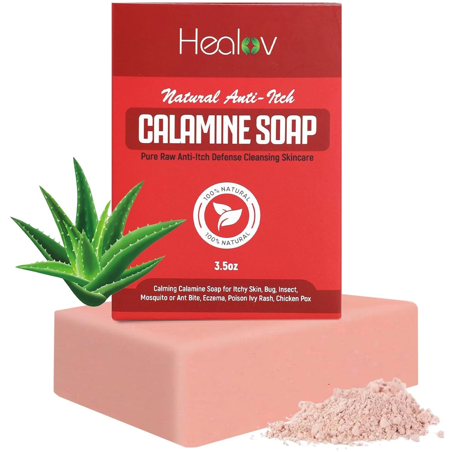 Gentle Calamine Soap Bar – Natural Itch Relief for All Skin Types, 3.5 Oz