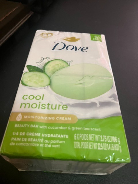 6 Pack Dove Cool Bar Moisturizing Creme Bar Soap -3.75 oz Cucumber and Green Tea