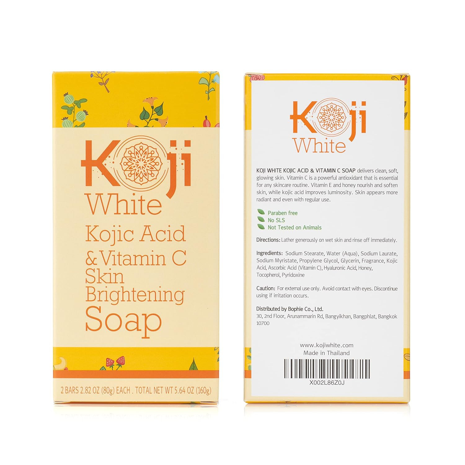 Koji White Kojic Acid & Vitamin C Brightening Soap for Face & Body, Diminishes D