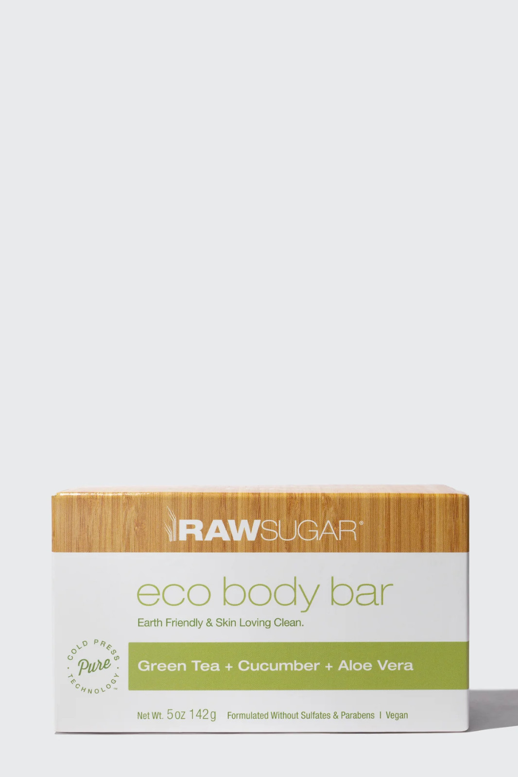 RAW SUGAR Eco Body Bar Green Tea, Cucumber & Aloe Vera, 5 oz. ea. (2pack)
