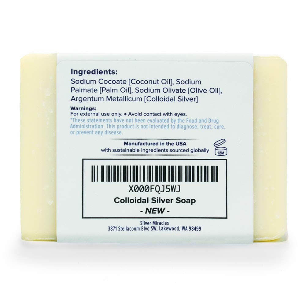 Versatile Natural Colloidal Silver Soap for Face & Body – 4.5 oz Handmade Bar