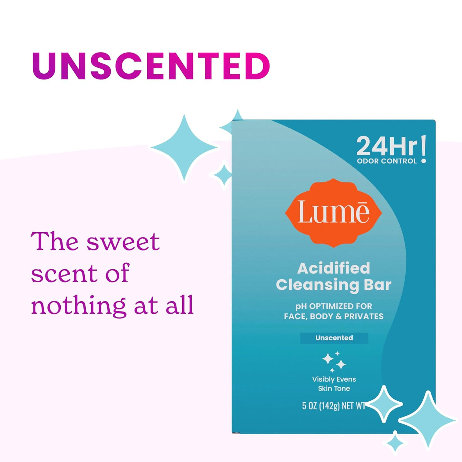 Lume Acidified Body Cleansing Bar – 24 Hour Odor Control – Removes Odor Better t