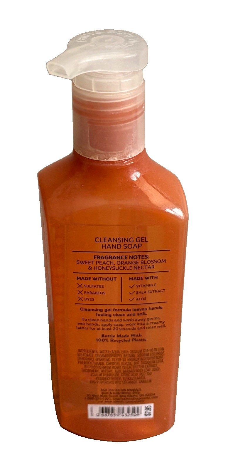 1 NEW BATH & BODY WORKS MARKET PEACH CLEANSING GEL HAND SOAP WASH PUMP 8 OZ