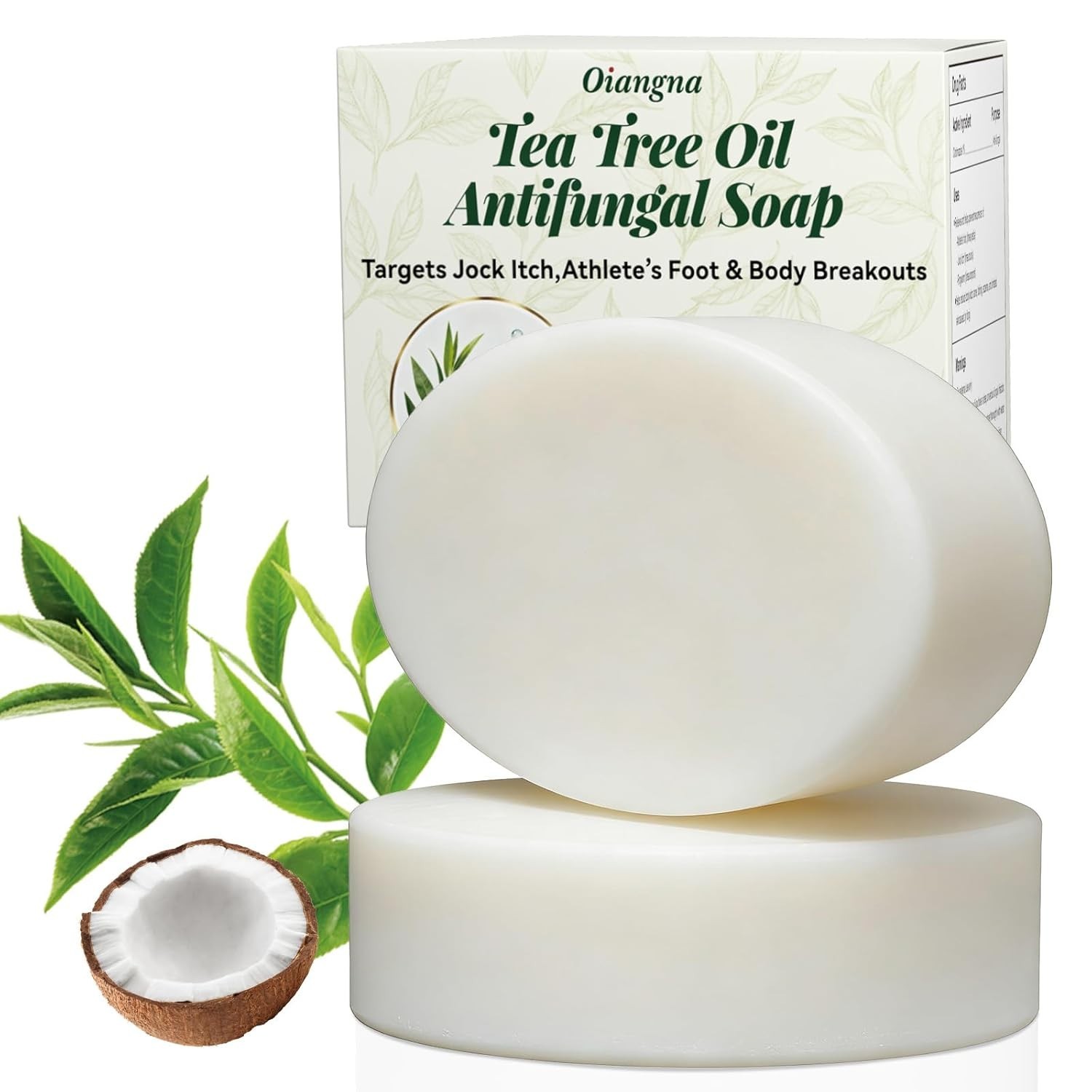 Antifungal Soap, Tea Tree Antifungal Soap Bar for Back Acne, Athlete’s Foot, Tin