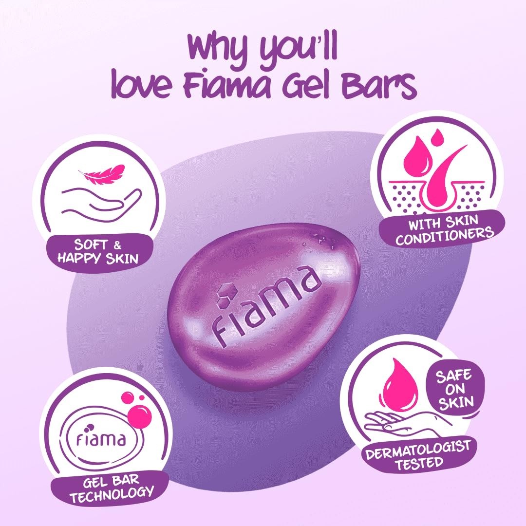Fiama Gel Bathing Bar Mega Pack,With 8Unique Gel Bars,1000g (125g – Pack of 8)