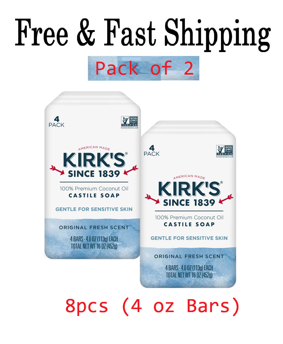 Kirk’s Castile Bar Soap – Made With Premium Coconut Oil, Original Scent, 16 Bars