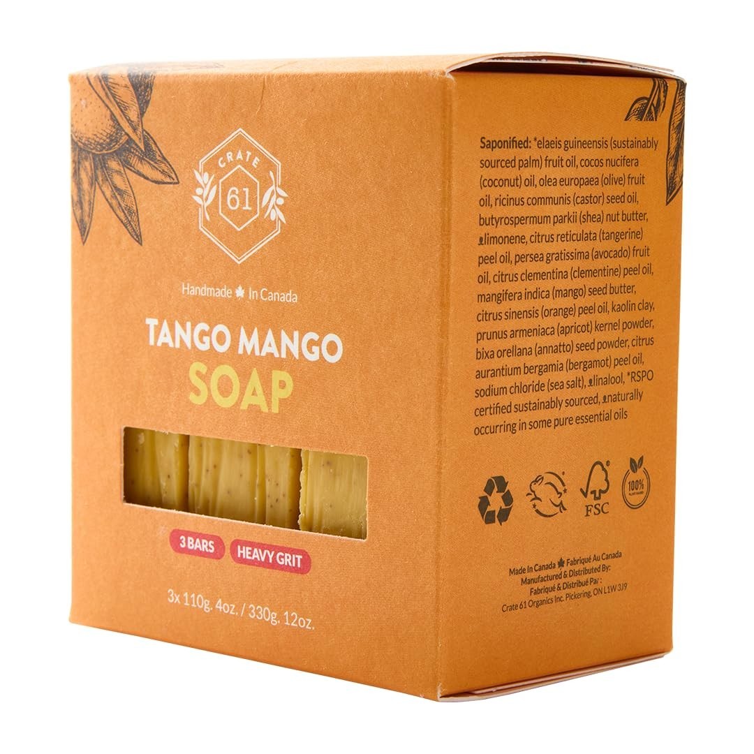 Handmade Soap in Mango Scent – Cold Process Bar 3 Pack