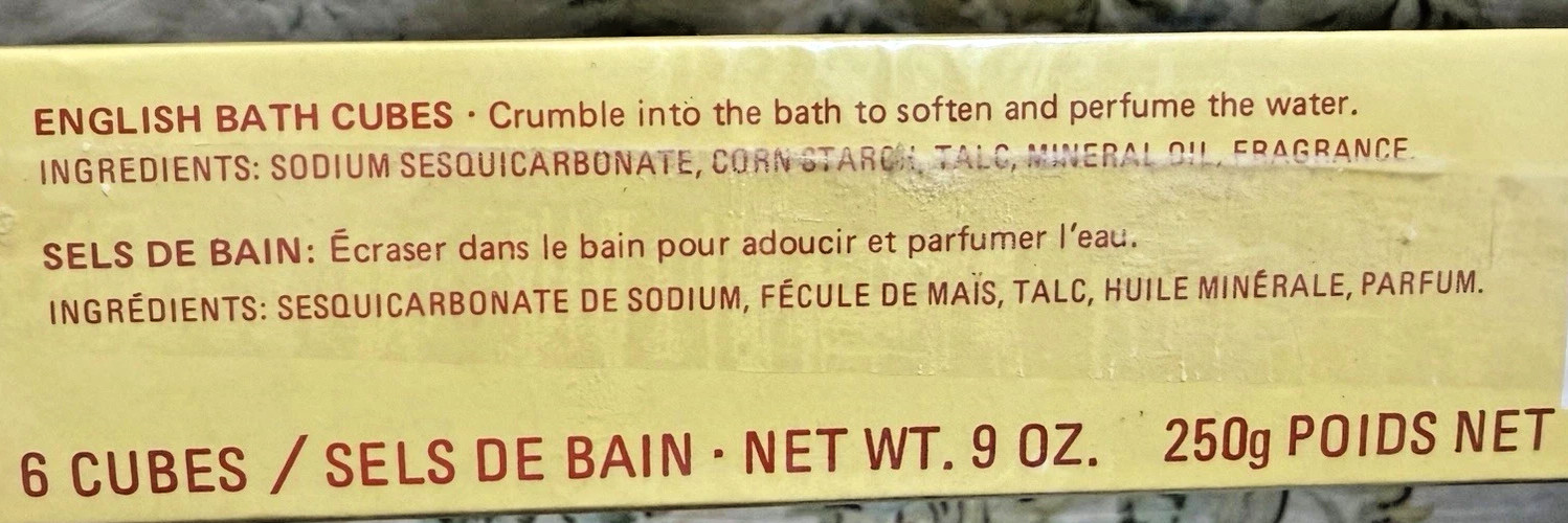 Delagar English Bath Cubes Sels De Bain 6 Floral Scents Sealed-Made in England