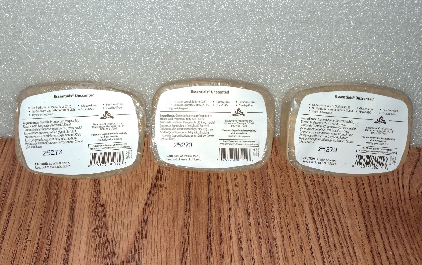 Essentials by Clearly Natural Glycerin Bar Soap Unscented Lot of 3 Each 4 Oz New
