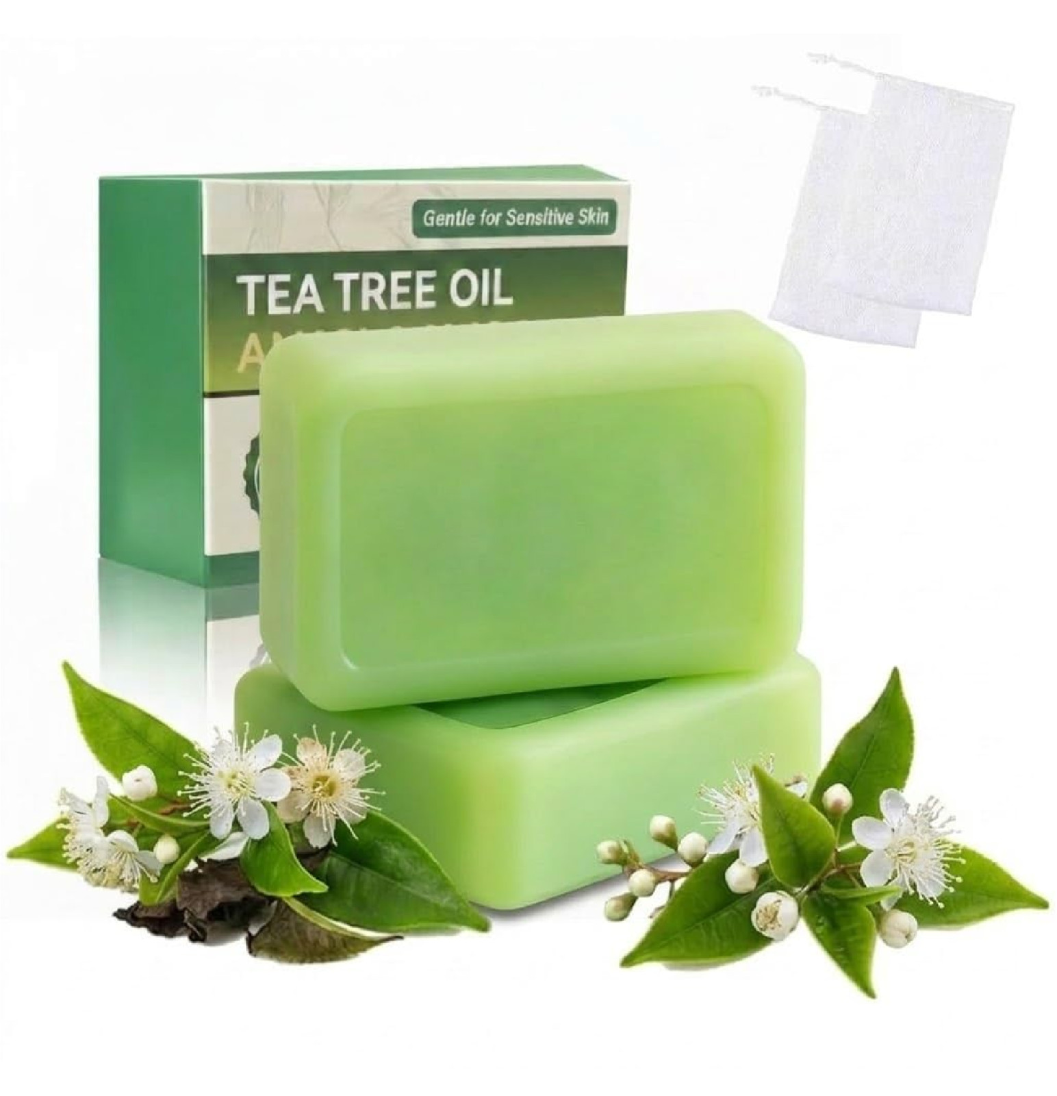 2 Pack Tea Tree Soap, Antifungal Soap, Tea Tree Oil Soap for Men & Women, Relief
