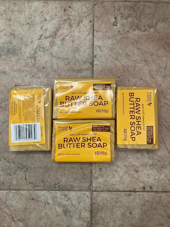 4 X 4 oz Personal Care Raw Shea Butter Soap Made with Rosemary Extract