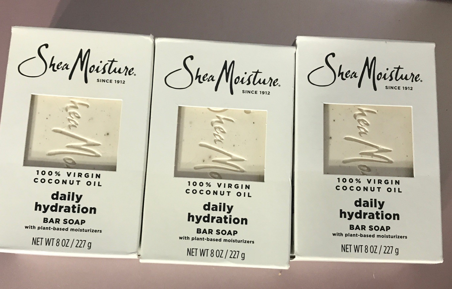 Shea Moisture 100% Virgin Coconut Oil Daily Hydration Bar Soap 8 oz Lot Of 3