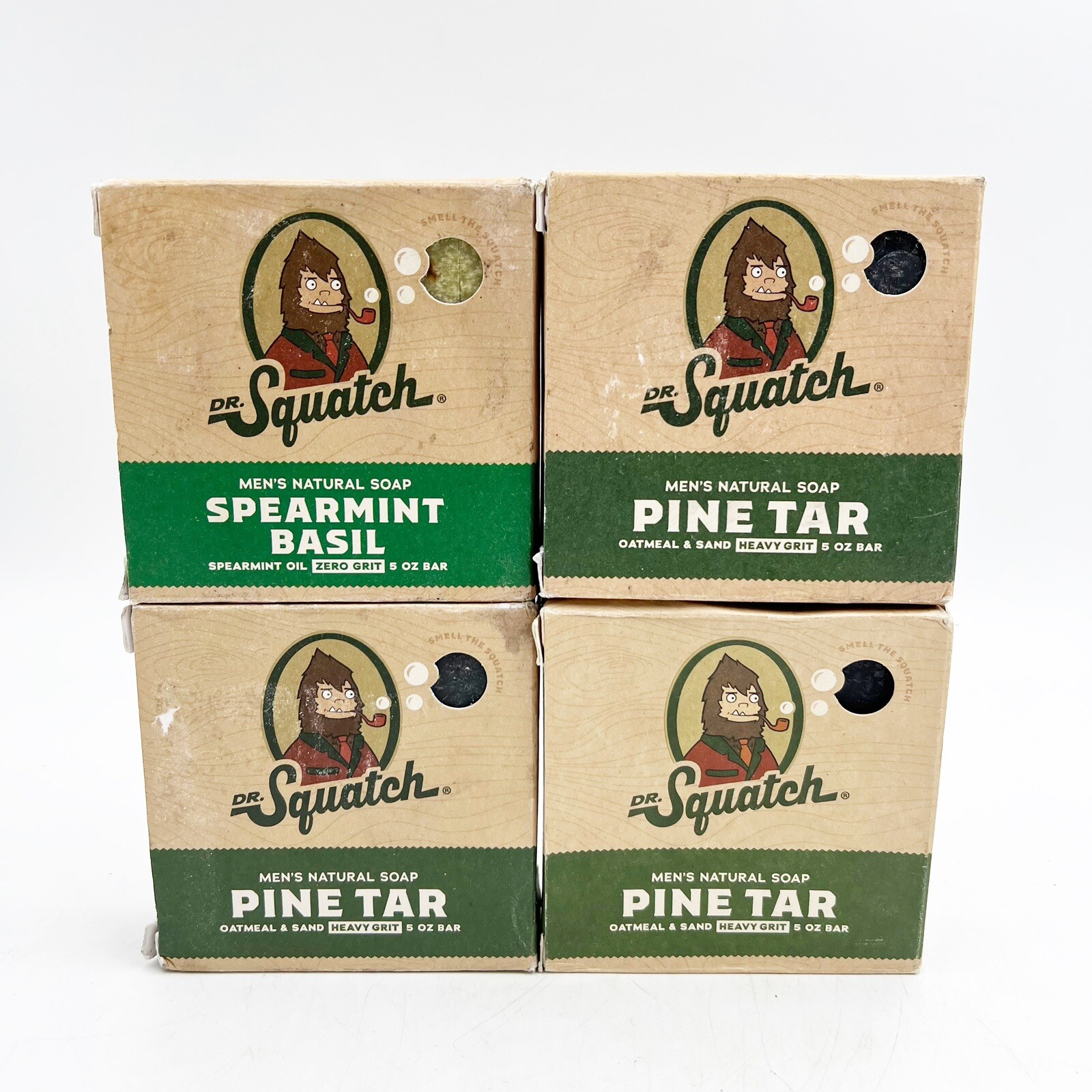 lot of 4 Dr. Squatch Pine Tar spearmint basil Soap for Men – 5oz ea