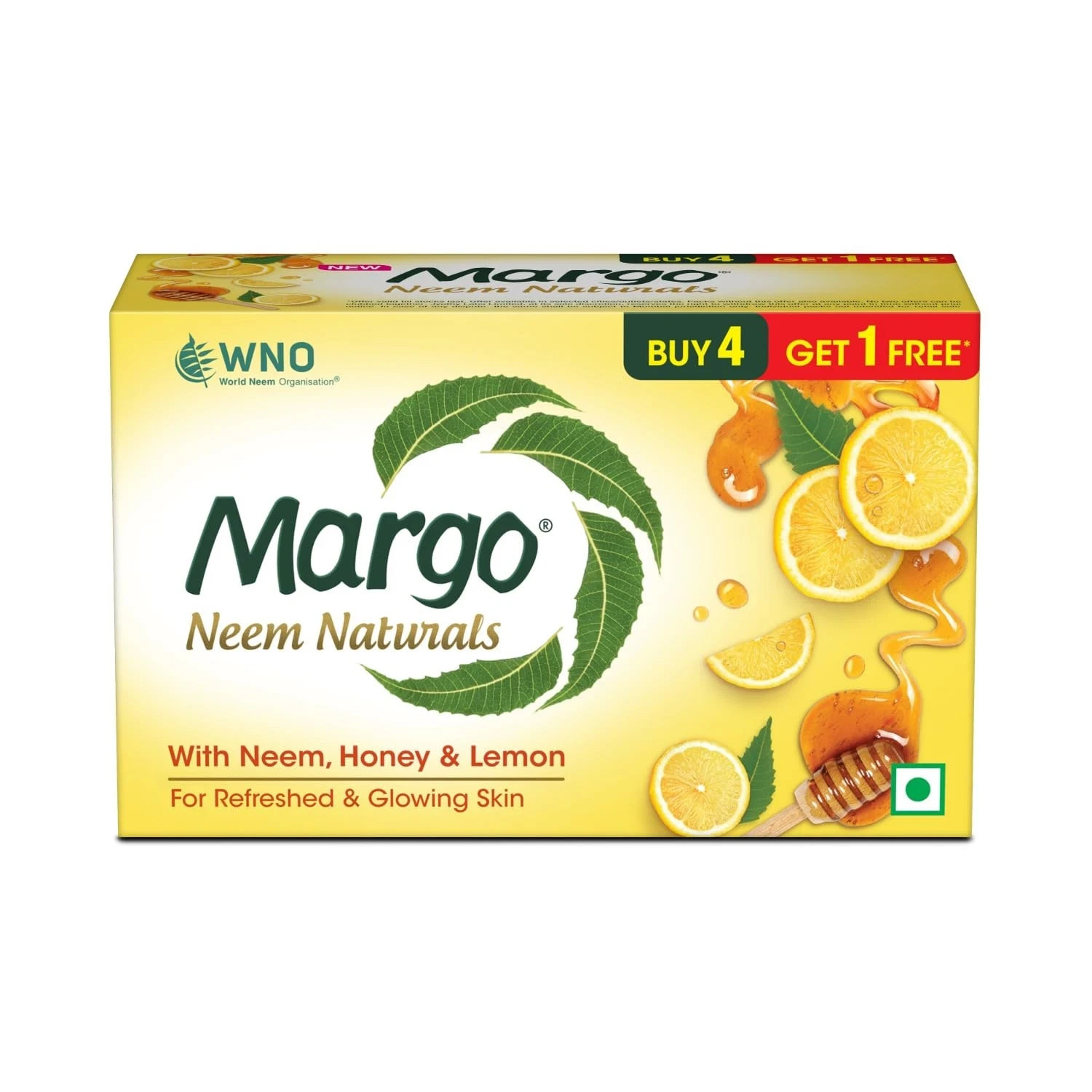 Margo Neem Naturals Soap Refreshed Glowing Skin Pack of 5x100g Each Packs