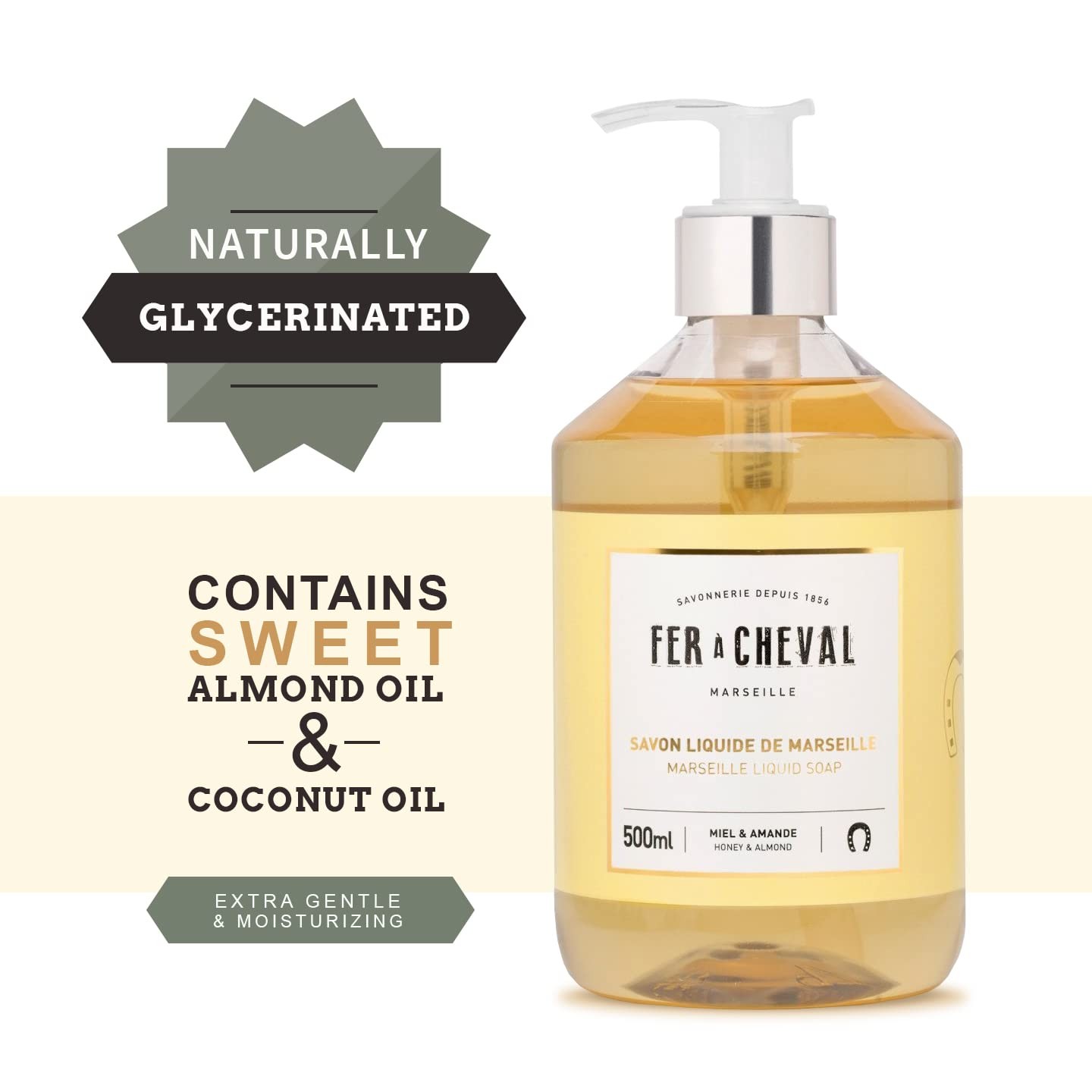 Marseille Liquid Soap, Honey Almond Liquid Soap, Organic French Savon Liquide…