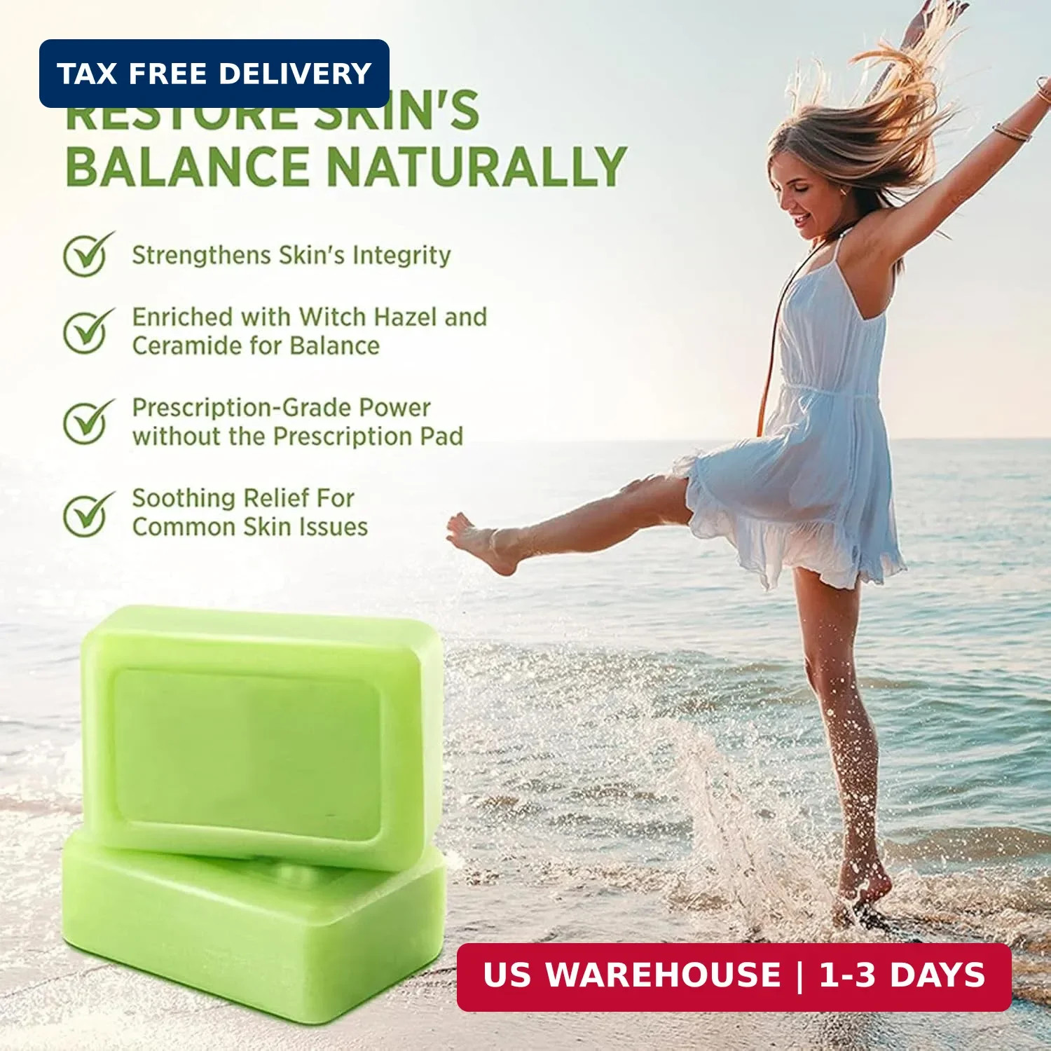 Tea Tree Soap, Relief Soap Bar Infused with Tea Tree Oil, Natural Foot & Body So