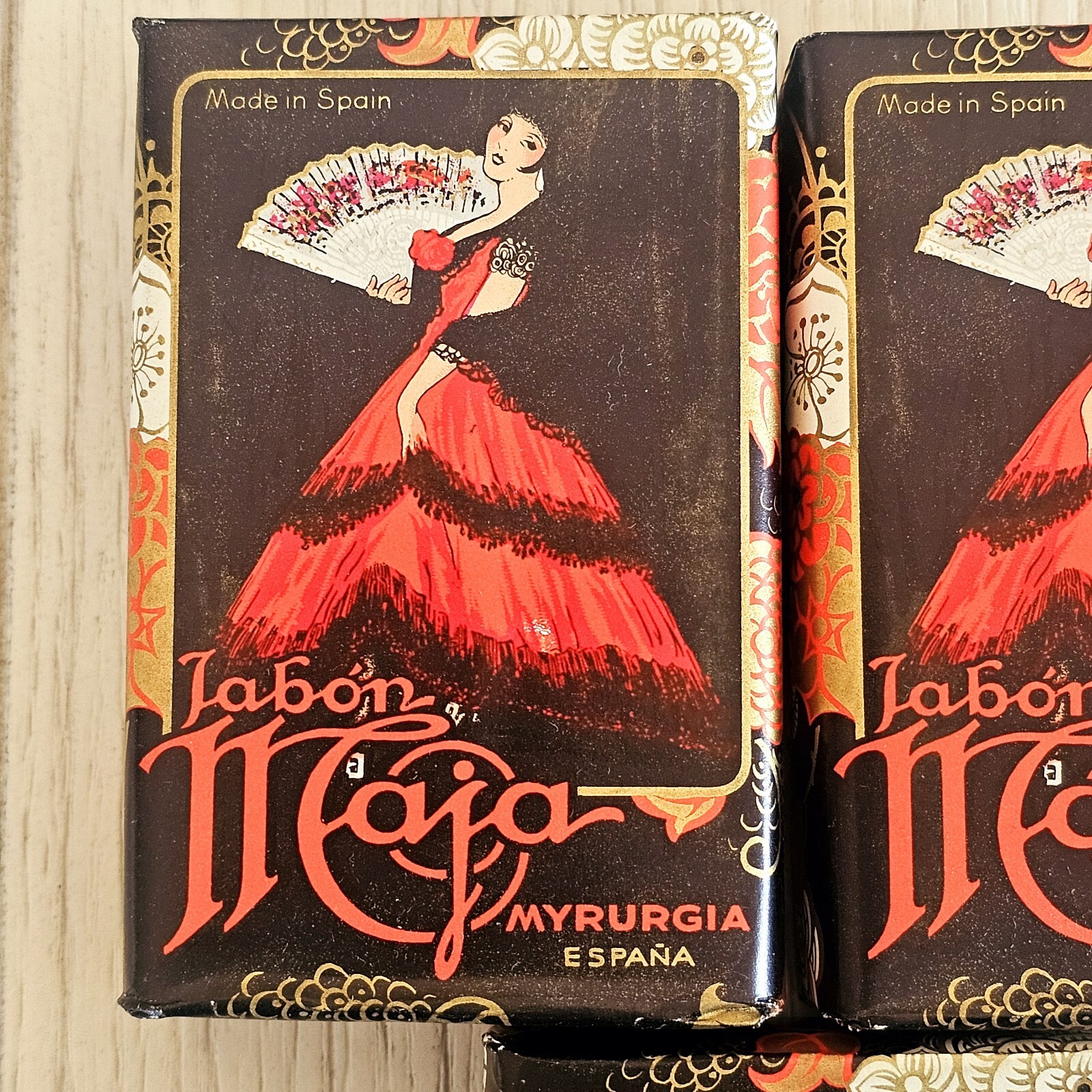 3 Vintage Jabon Maja Myrurgia Made in Spain 3 1/6 oz ea Beauty Soaps NEW