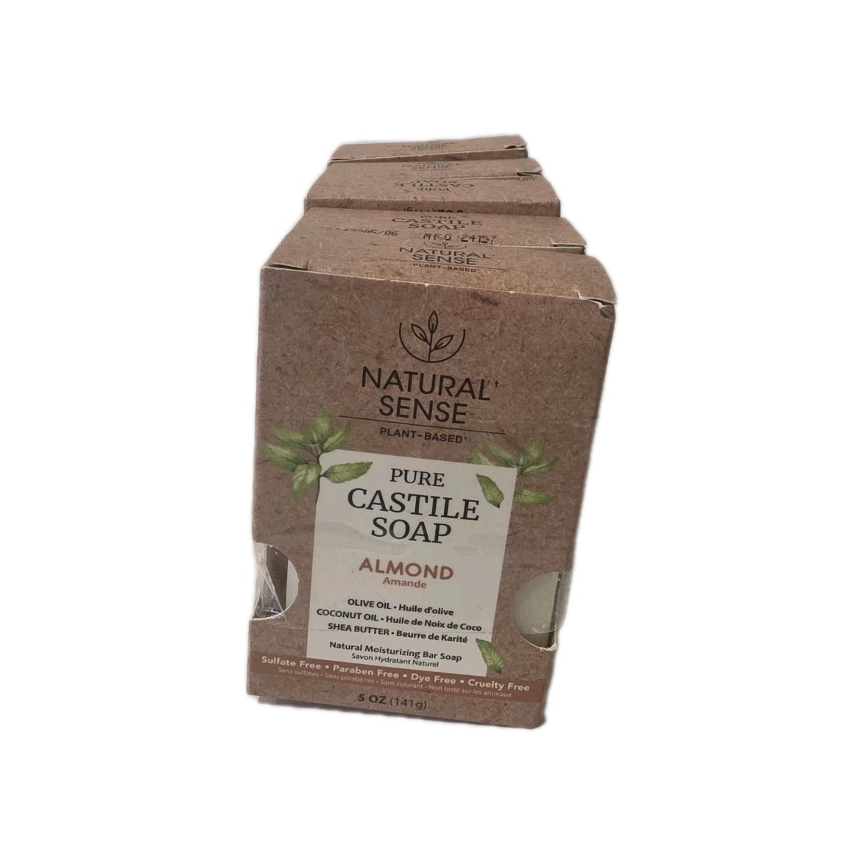 Pure CASTiLe Soap AlmonD Pack Of 5 Natural SENSe Base PLANT