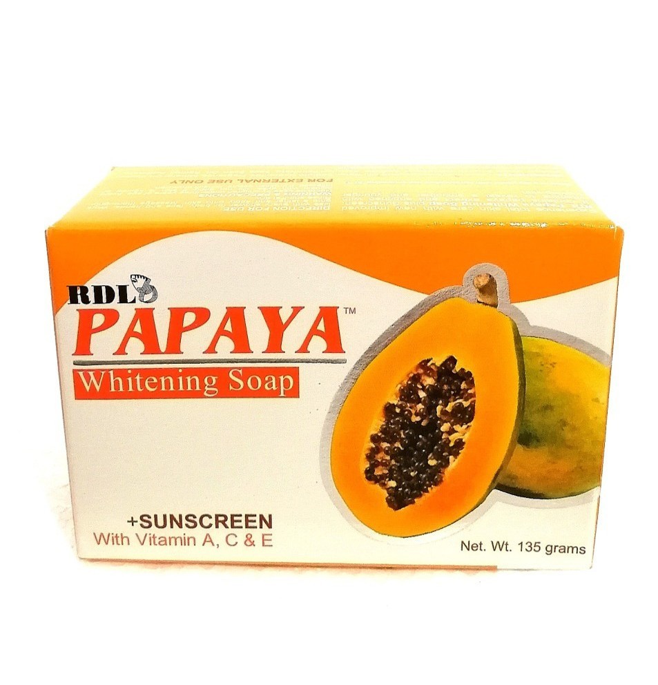 RDL Papaya Whitening Soap 135g +Sunscreen With Vitamin A,C & E
