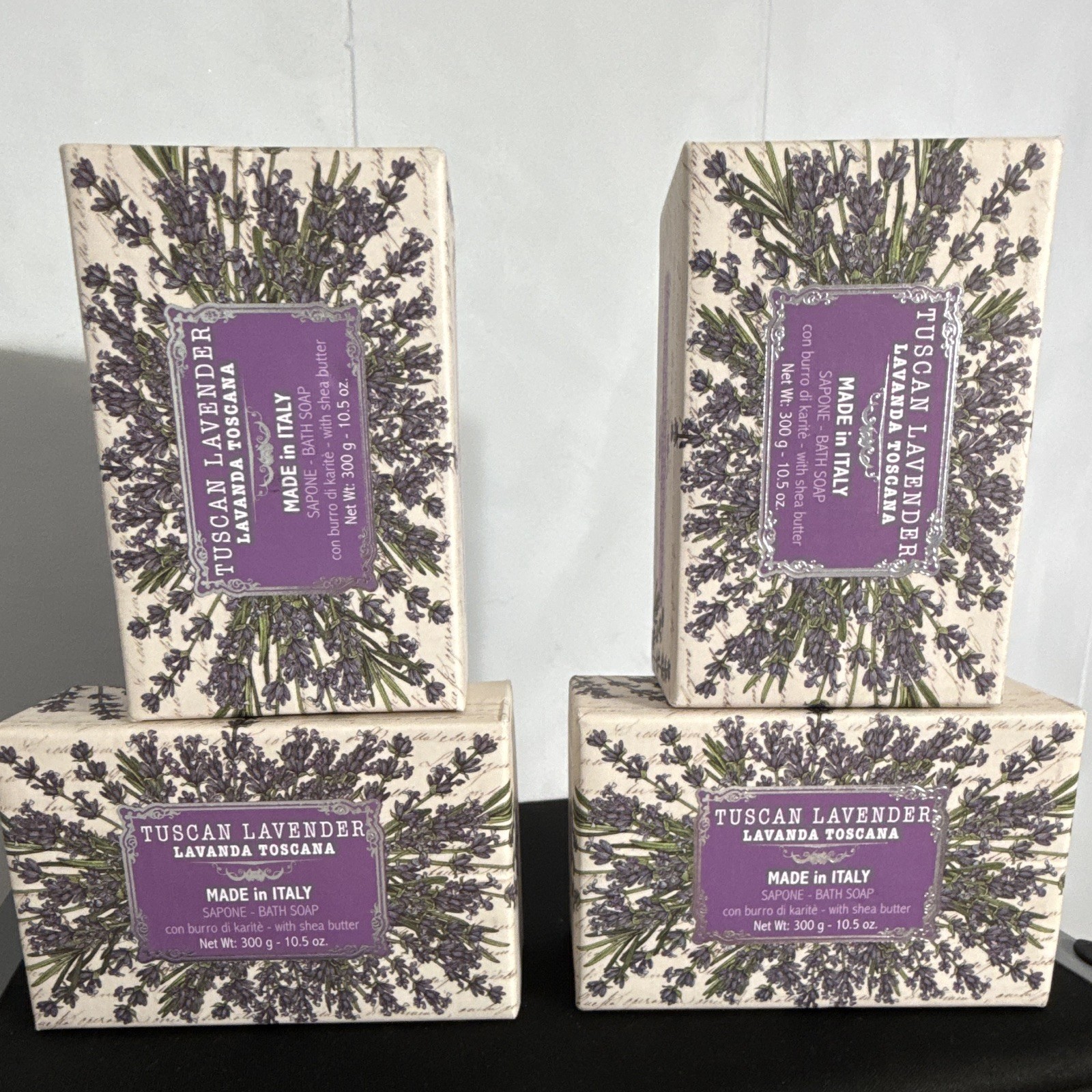 Indulge in Luxury: 4-Pack La Florentina Tuscan Lavender Shea Butter Soap 10.5 oz