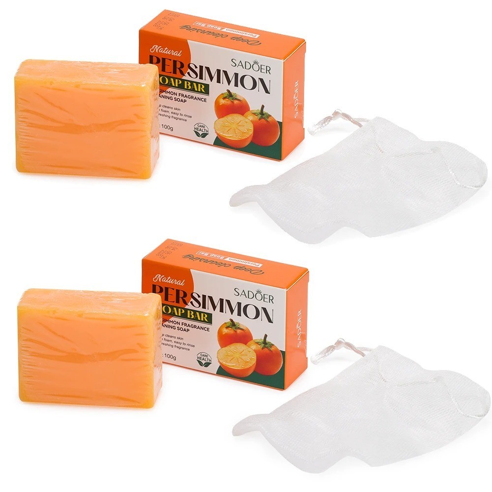 Kaori Persimmon Soap Bar Natural Odor Care for Mature Skin Daily Cleansing