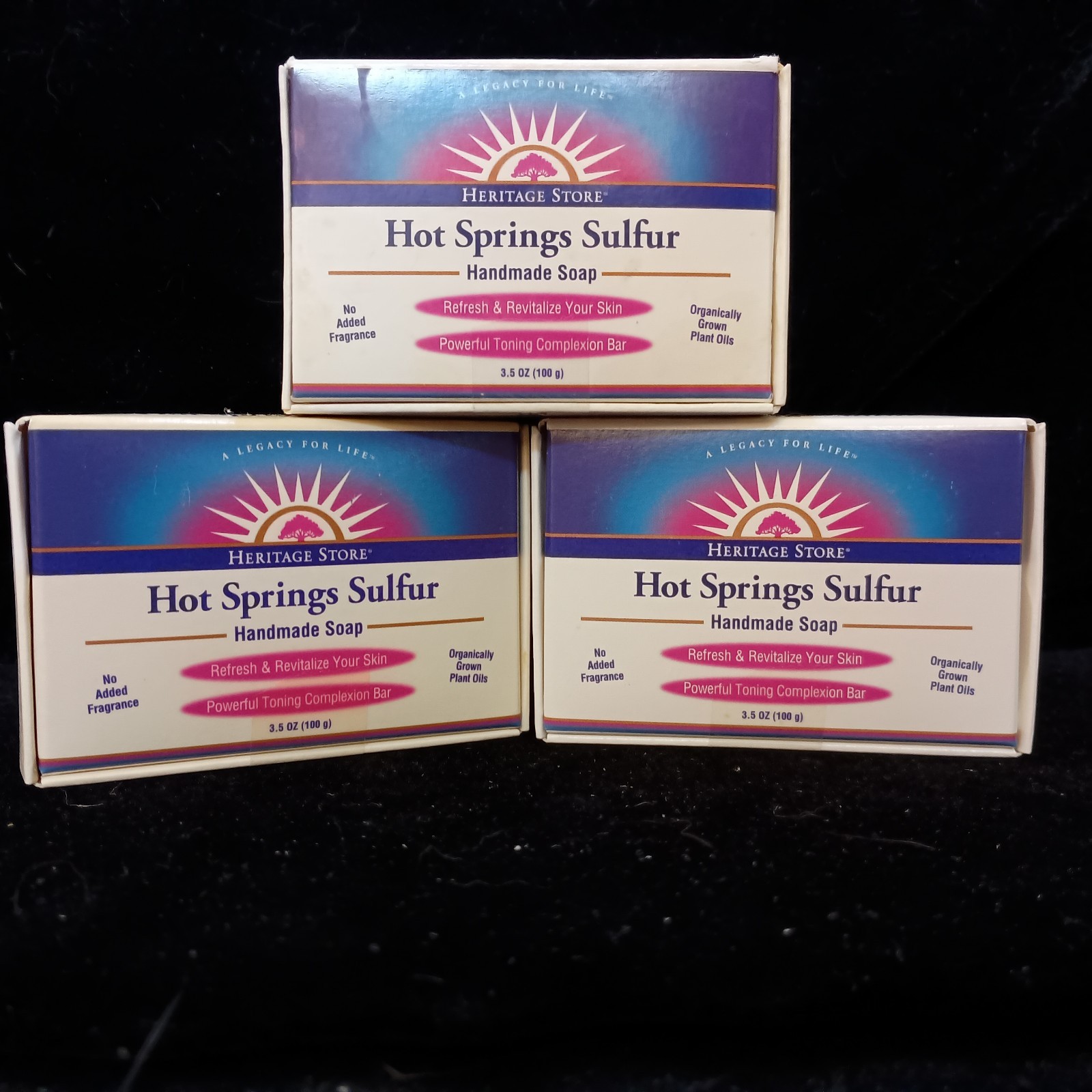 Heritage Store Cayce’s Hot Springs Sulfur Soap 3.5oz Bar New Unopened Set of 3