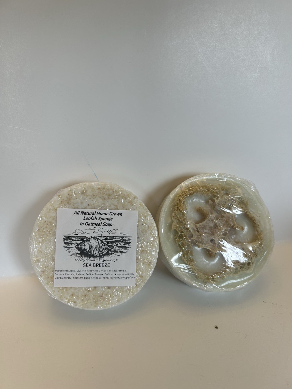 Hand crafted Home Grown Natural Loofah In Oatmeal Soap Ocean Breeze Scent Soap