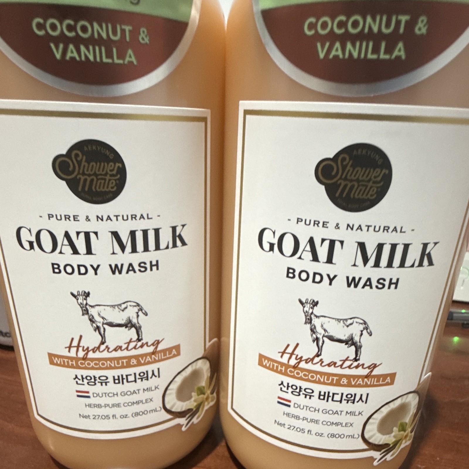(2 pack) Shower Mate Goat Milk Hydrating Body Wash 27.05 fl oz