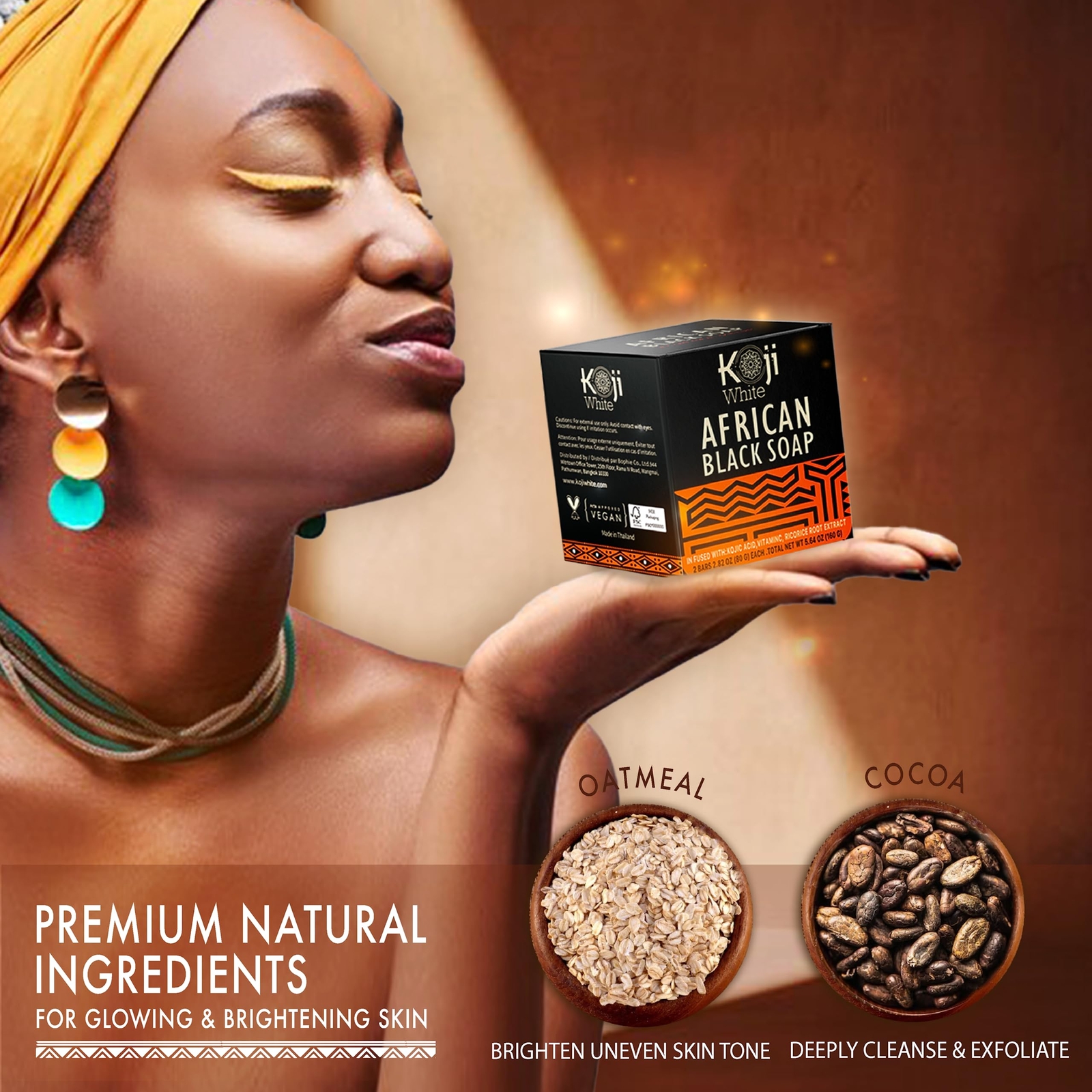 Moisturizing Black African Soap Bar for Dull, Uneven Skin Aloe Vera Shea(2 Bars)