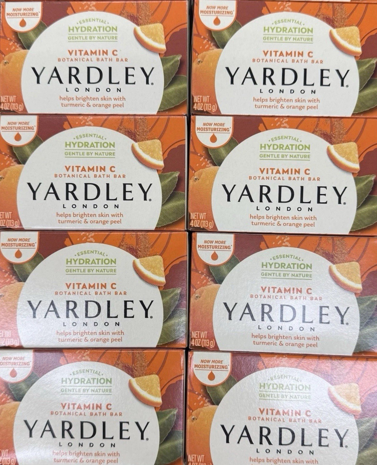 Yardley London Vitamin C Turmeric & Orange Peel Moisturizing Bath Bar Pack of 8