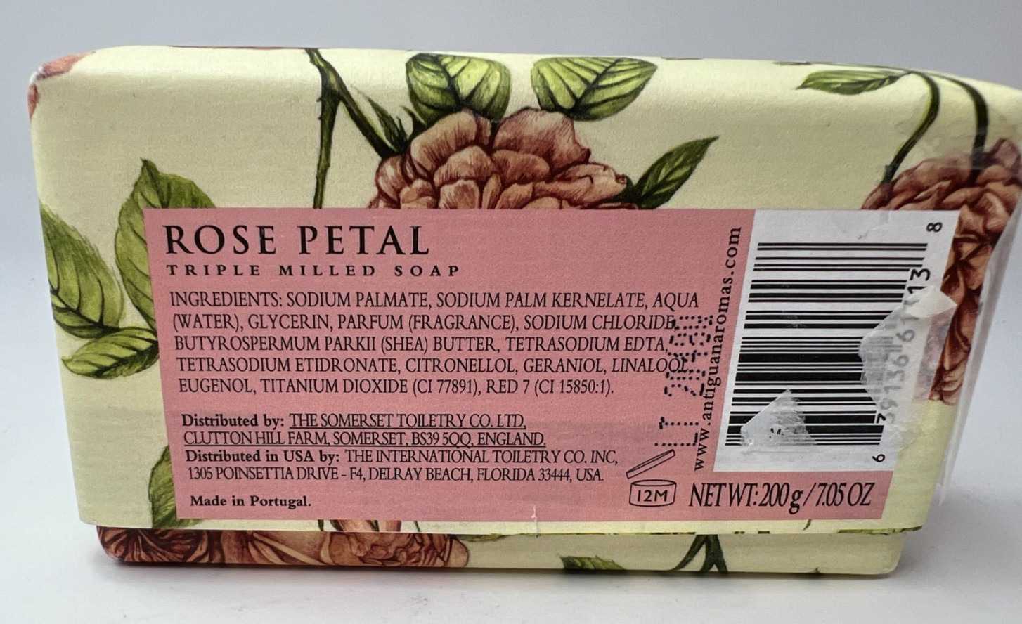 AAA Fine Fragranced Rose Petal Triple Milled Soap 200g 7.05oz.