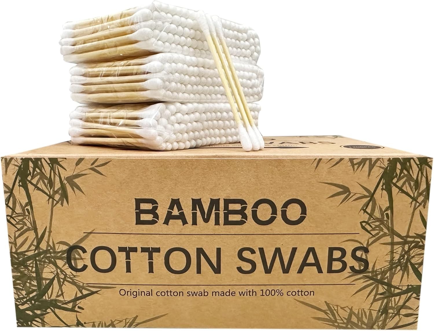 Sustainable 1200 Biodegradable Swabs with Strong Wooden Sticks & Cotton Tips