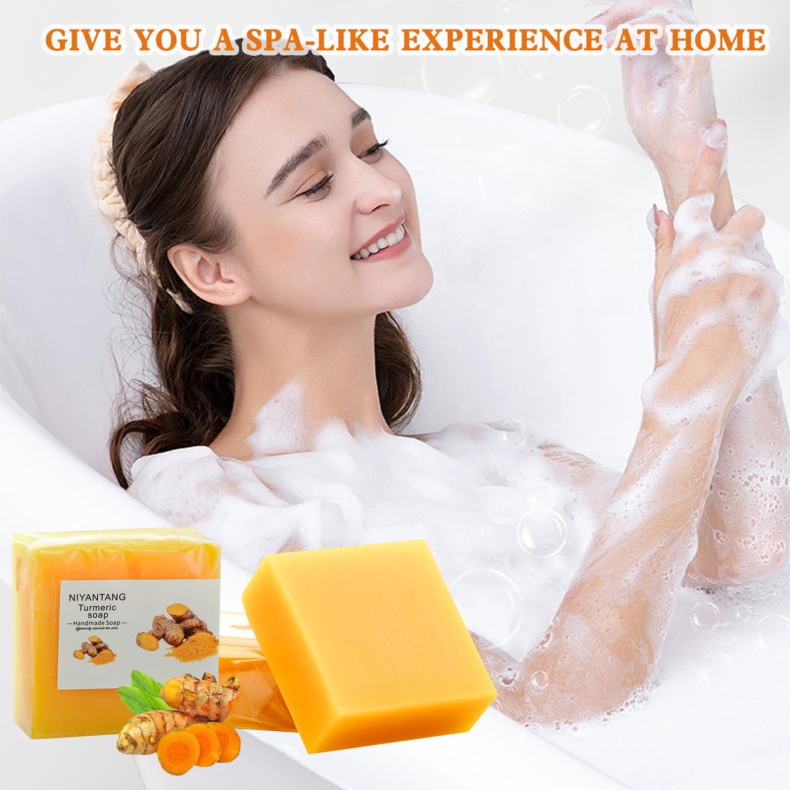 Shibarcle 3 PCS Turmeric Soap Bar, Natural Bar for 3.6 Ounce (Pack of 3)