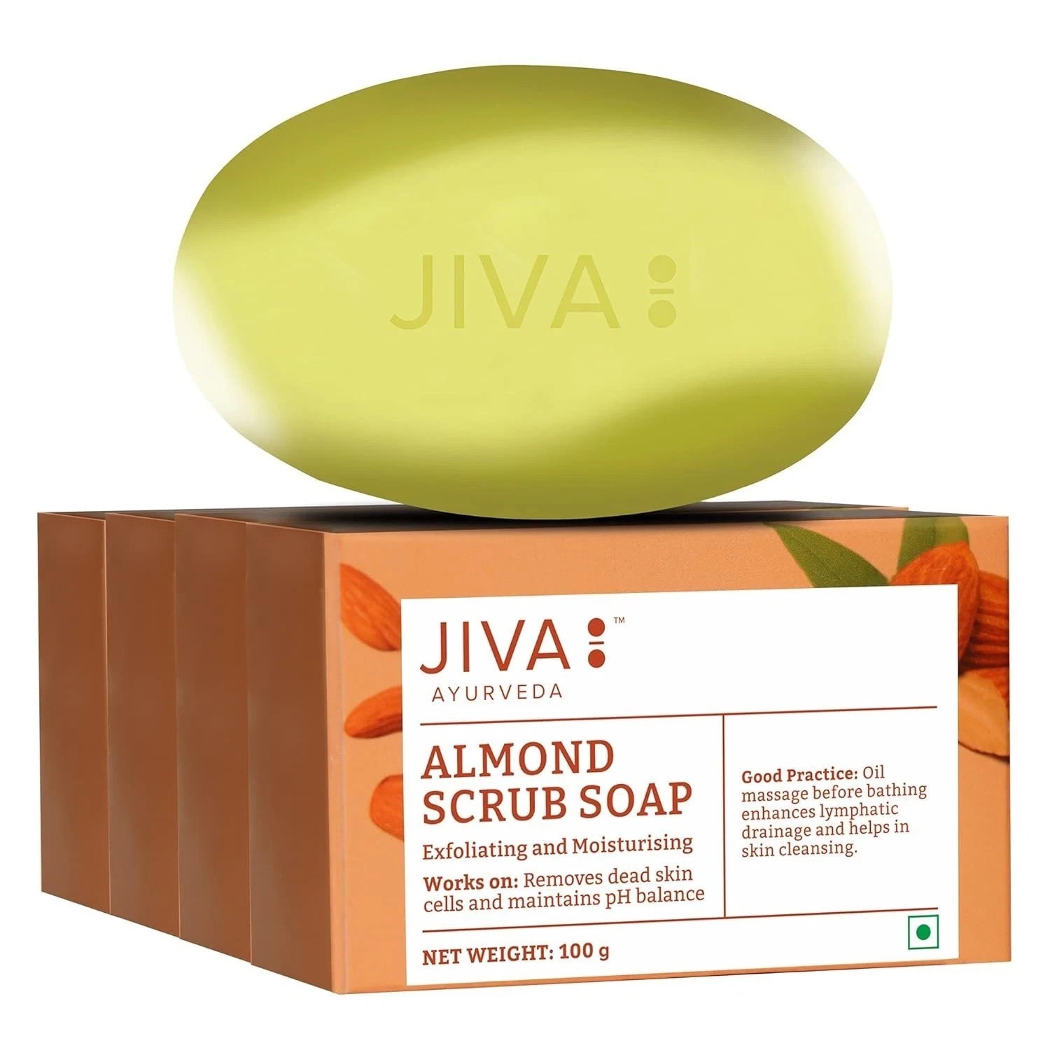 Almond Soap 100gm | Controls Acne, Pimples & Blackheads (Pack Of 4) b715