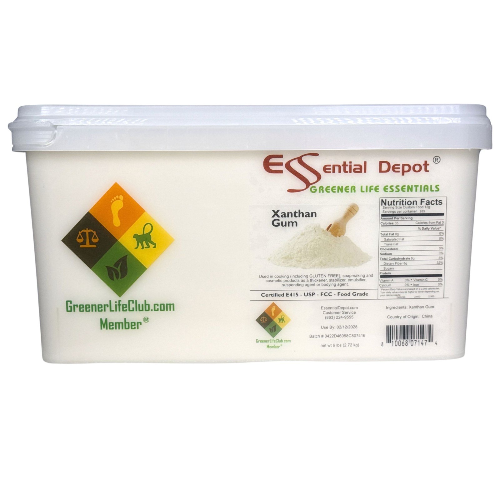 Xanthan Gum – Food Grade – 6 lb – Greener Life Club Box