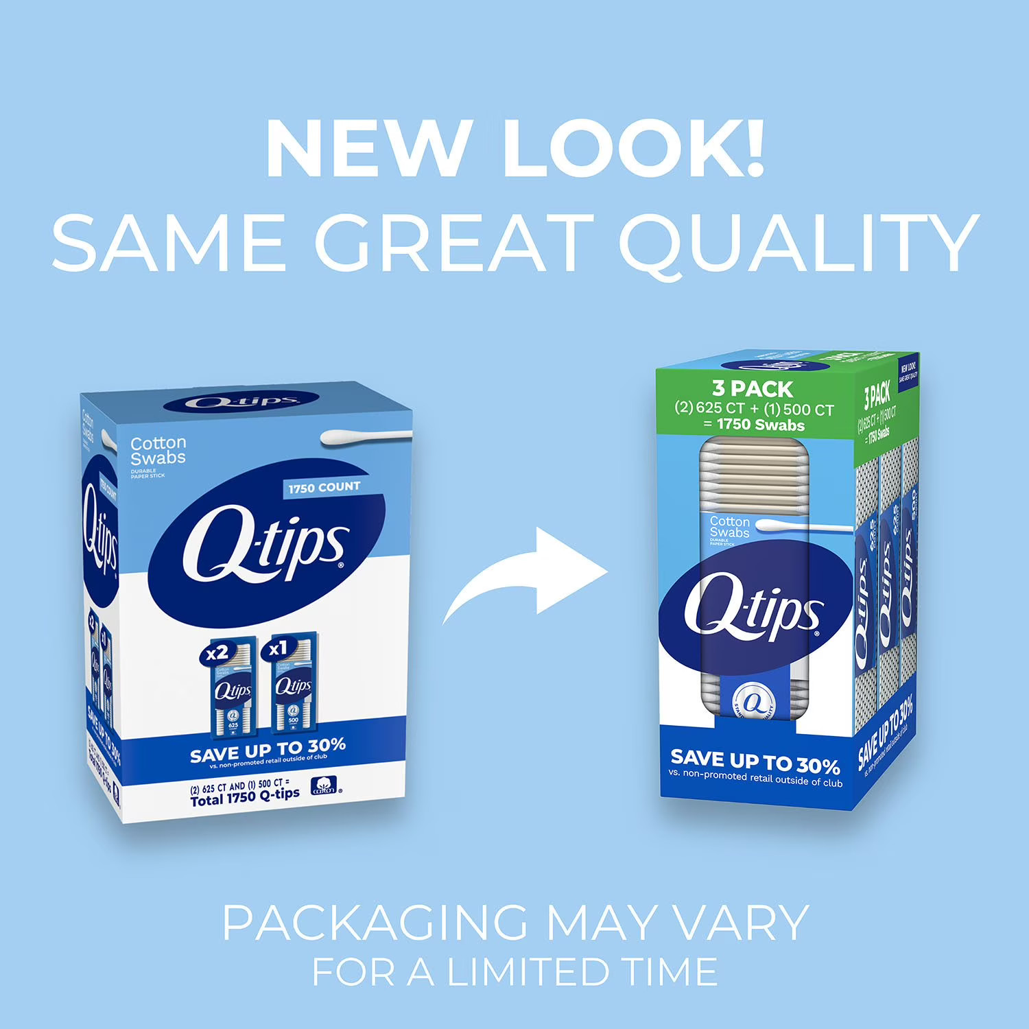 New Q-tips Cotton Swabs, (625 ct., 2 pk. + 500 ct., 1 pk.)Best Price