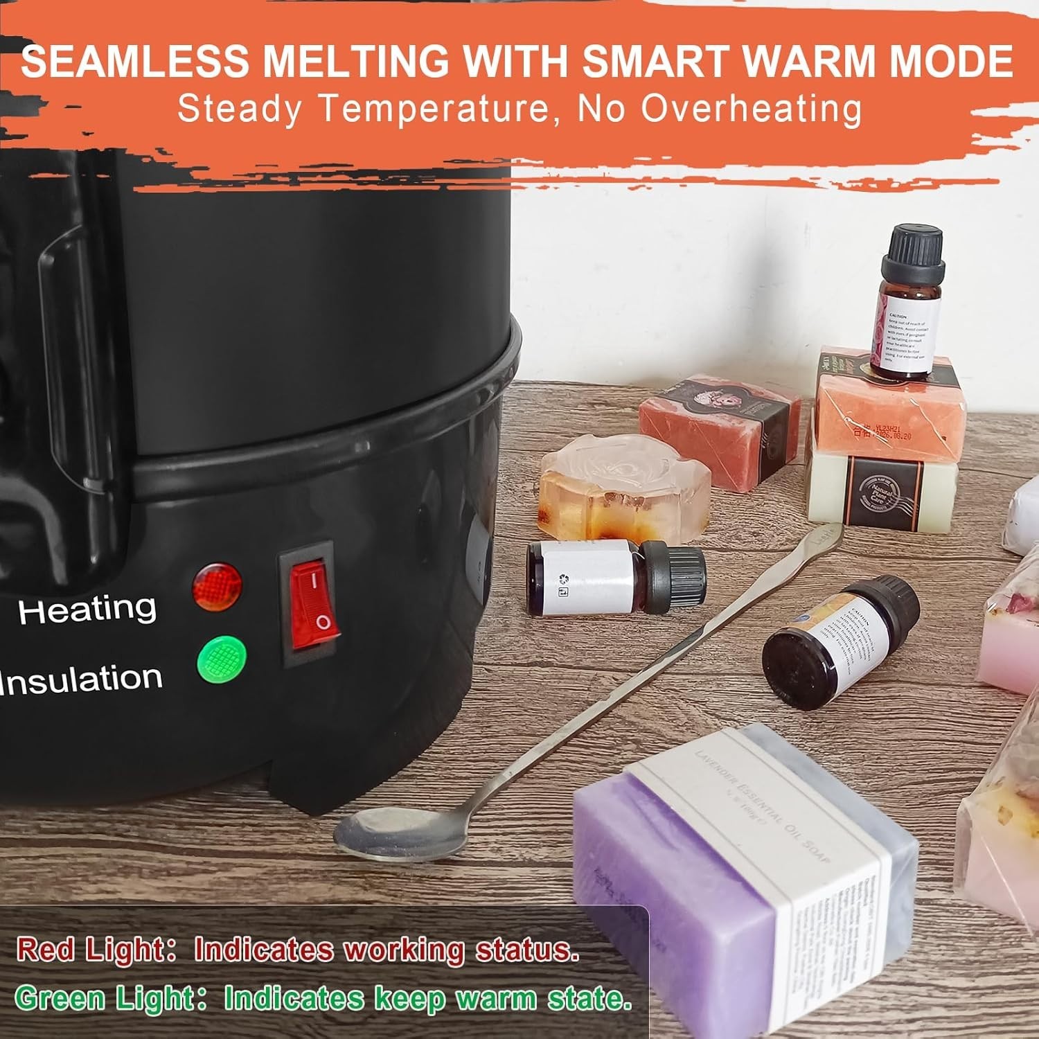 S4 Soap Melter, 8Lbs Soap Base Melting Pot with One-Touch Start & Heating Cor…