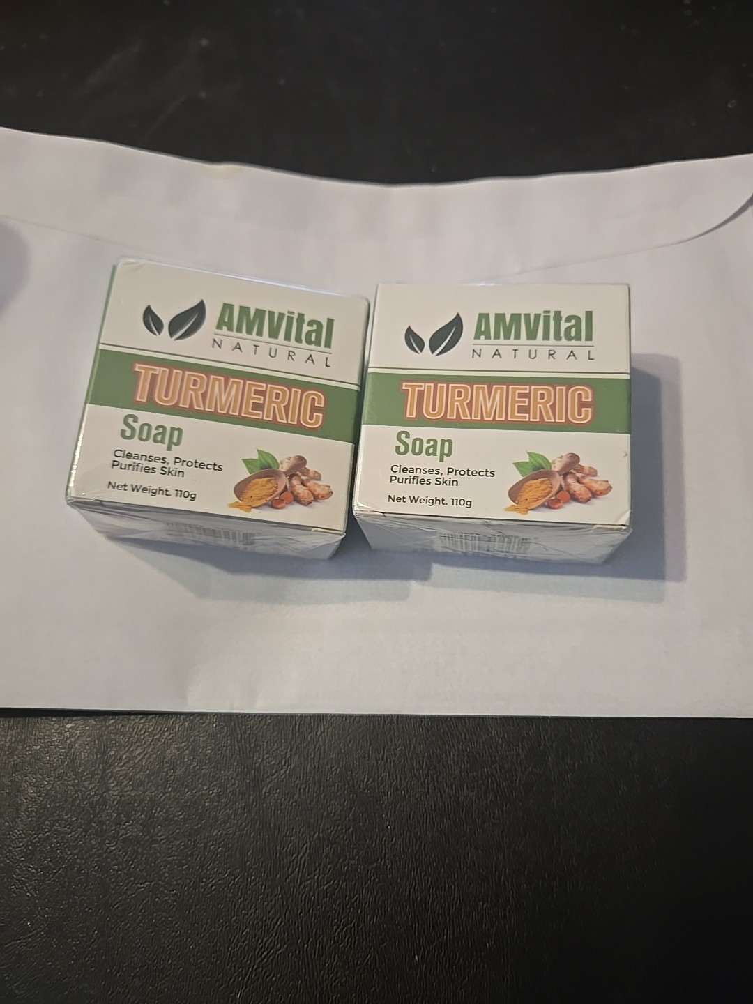AMVital Natural Turmeric Soap Bars Cleanses Protects Purifies Skin 110g Exp 1/27