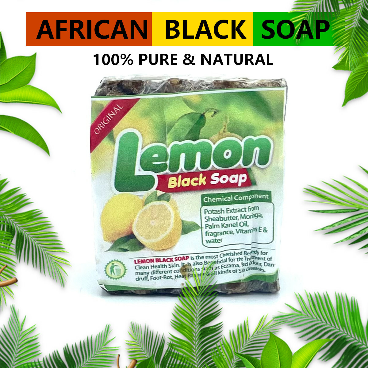 1 Lb ORYGINAL African Black Soap from Ghana 100% Natural PREMIUM QUALITY 16 oz