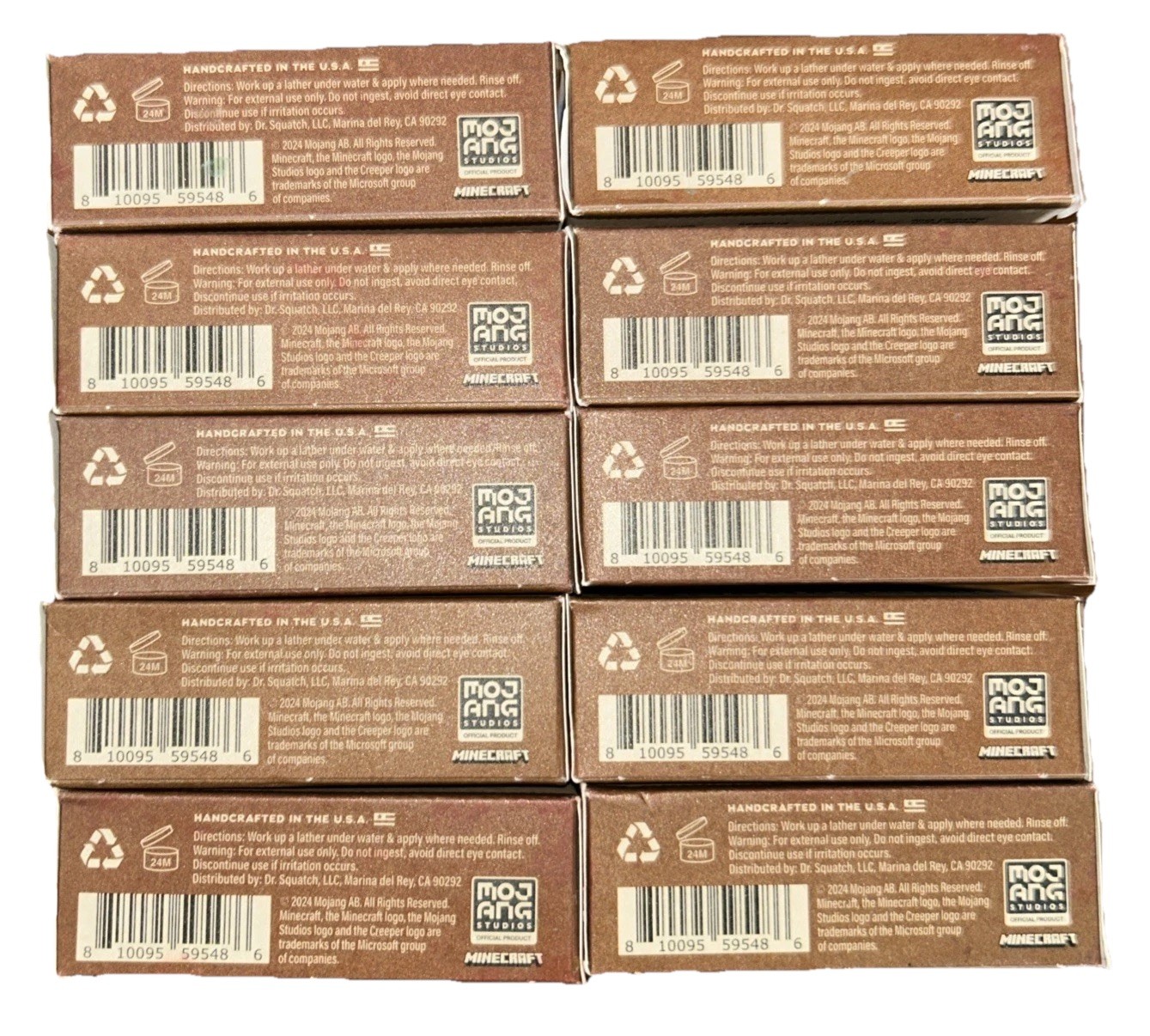 10-Pack DR. SQUATCH X MINECRAFT DIAMOND SCRUB LIMITED EDITION NATURAL SOAP NEW