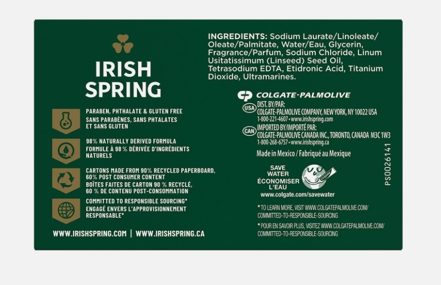 Irish Spring Icy Blast Bar Soap for Men, Mens Bar Soap, 3 PACK , 3.7 Oz Soap Bar