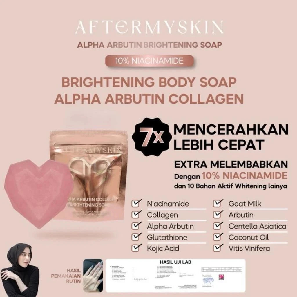3pcs AFTERMYSKIN Bright & Moist Soap With Alpha Arbutin Collagen