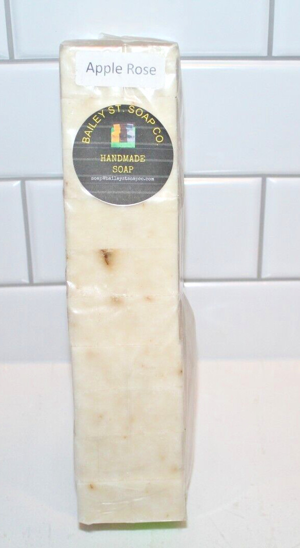 Apple Rose Cold Processed handmade soap loaf, 10 precut bars- FREE Shipping