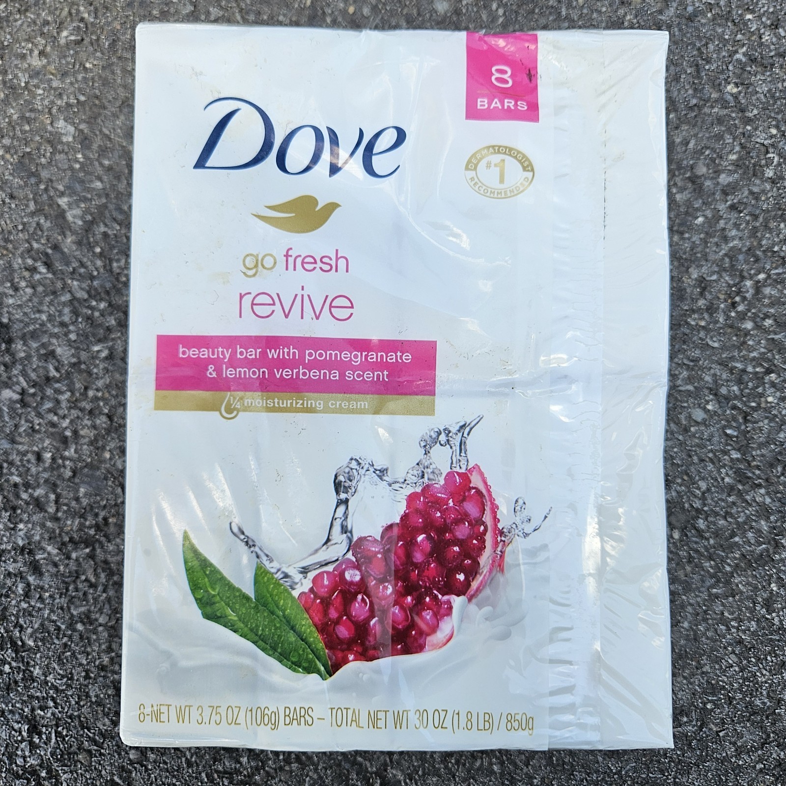 Dove Revive Pomegranate & Lemon Verbena Scent – 8 3.75oz Bath Bars Moisturizing