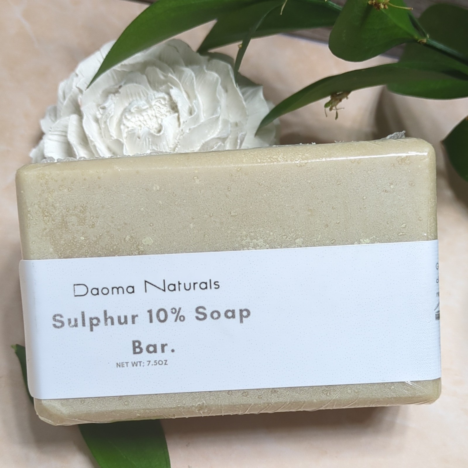 Daoma Naturals Sulphur 10% Soap Bar 7.5 oz Body Unisex Beige Glycerin