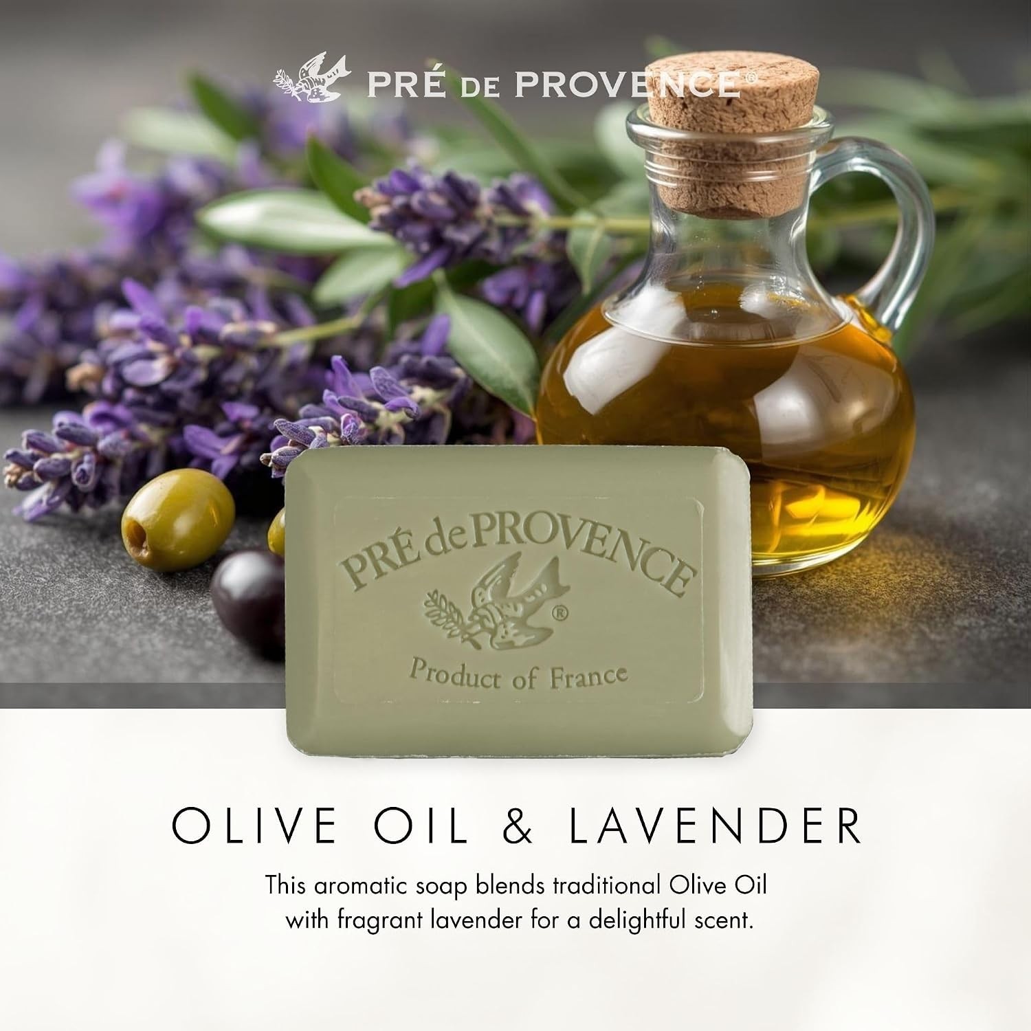 Natural French Soap with Organic Shea Butter – Soothing Olive Oil & Lavender