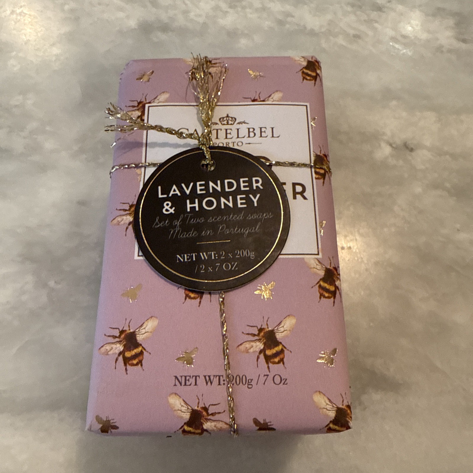 1 Set of 2 CASTELBEL Porto Pure Honey & Wild Lavender Soap Bars Cruelty Free