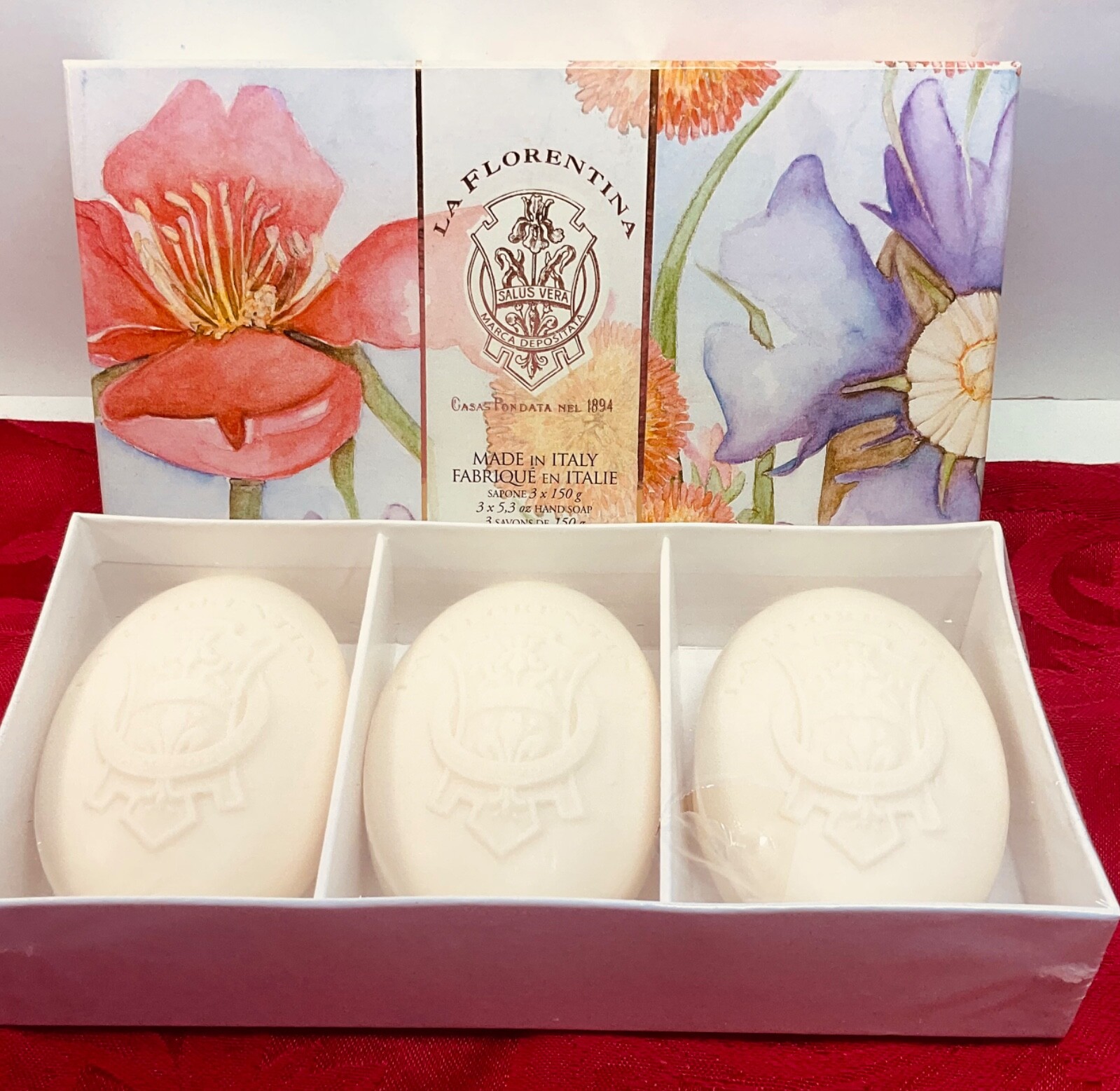 LA Florentina Luxury Hand Soap Unit of 1 Set of 3 Summer Garden 5.3oz Each
