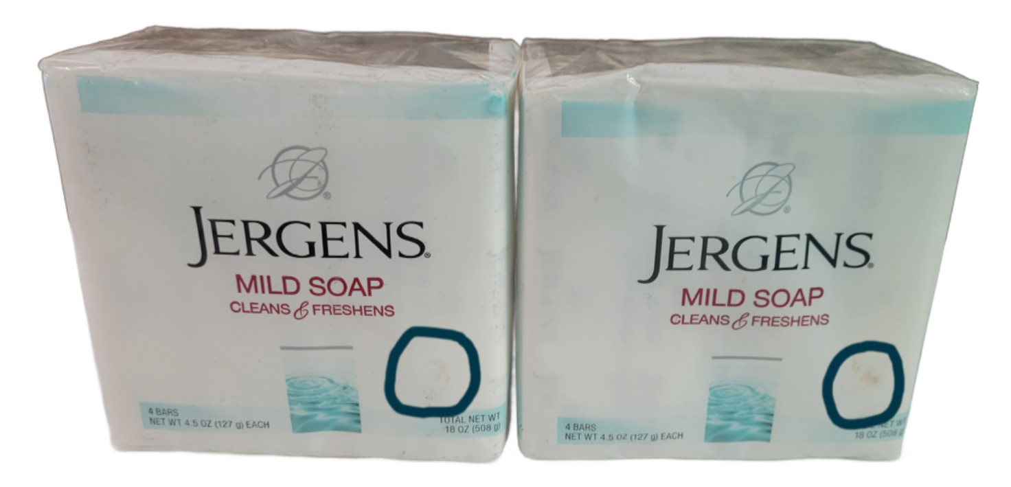 8x Lot Jergens Mild Soap 4.5 Oz Bars W/ Tallow & Tallowate (2x Pack of 4 Bars)